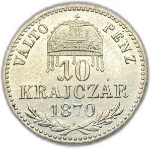 Maďarsko, 10 Kreuzer/Krajczar, 1870 KB