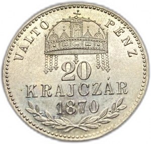 Maďarsko, 20 Kreuzer/Krajczar, 1870 KB