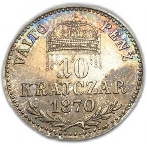 Ungheria, 10 Kreuzer/Krajczar, 1870 KB