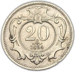 Maďarsko, 20 Filler, 1894