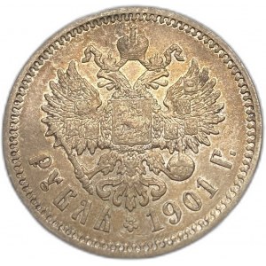 Rosja, rubel 1901 ФЗ, mennica Mikołaja II, zachowany połysk