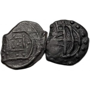 Indie, Tin Dinheiro, 1557-1578, ( 2 mince v sadě)