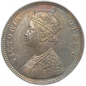 India, 1 rupia, 1862