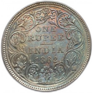 Indie, 1 rupie, 1862