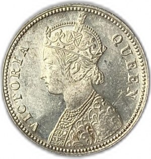 Indie, 1/4 rupii, 1862 UNC, pełny połysk menniczy