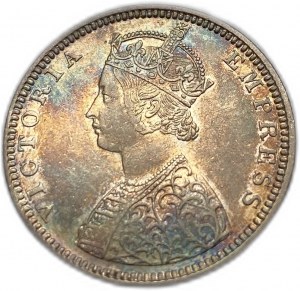India, 1/2 rupia, 1881 B