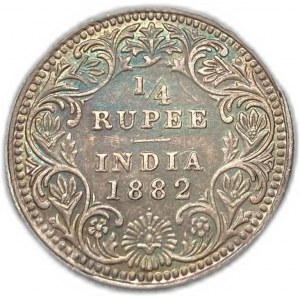 India, 1/4 Rupee, 1882 B