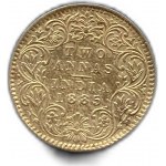 India, 2 Annas 1885 B, AUNC