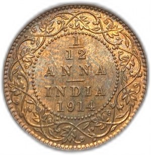 India, 1/12 Anna, 1914 C
