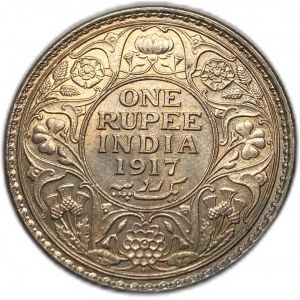 Indie, 1 rupie, 1917 B