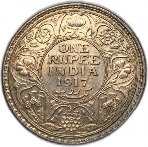 India, 1 Rupee, 1917 B