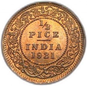 Inde, 1/2 Pice, 1921