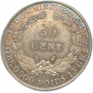 French Indo-China, 50 Cents, 1936 UNC