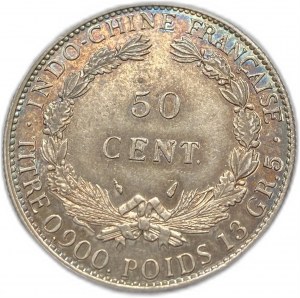 Indochiny Francuskie, 50 centów, 1936 UNC