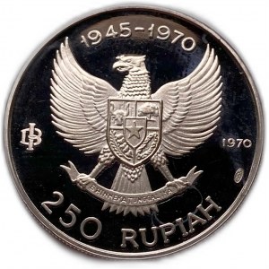 Indonésie, 250 rupií, 1970