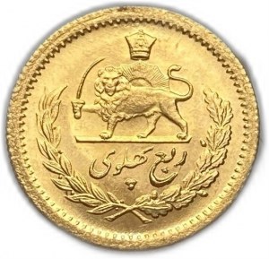 Iran, 1/4 Pahlavi, 1968 (1347), złoto