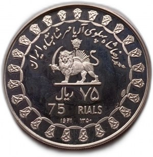 Irán, 75 rialov, 1971