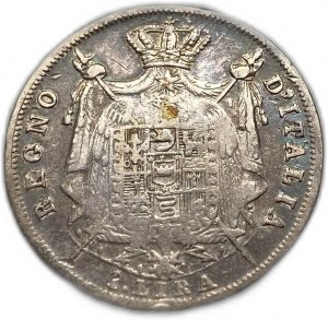 Italia, 1 lira, 1810 M, sovradatato Raro