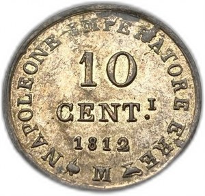 Italy, 10 Centesimi, 1812 M
