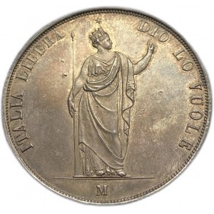 Włochy, 5 lirów, 1848 M