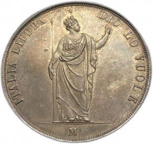 Italia, 5 lire, 1848 M