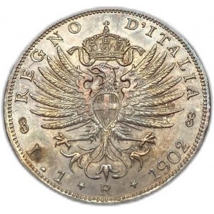 Itálie, 1 lira, 1902 R