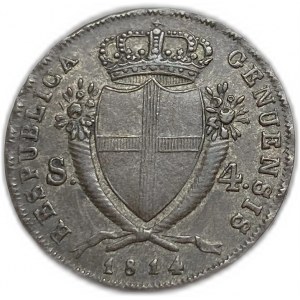 Italien Genua, 4 Soldi, 1814