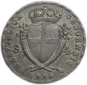 Italien Genua, 4 Soldi, 1814