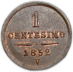 Italia Lombardi-Veneti, 1 Centesimo, 1852 V