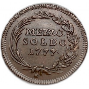 Włochy Mediolan, 1/2(Mezzo) Soldo, 1777 r.