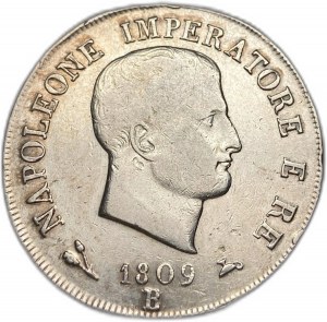 Italie Royaume Napoléon, 5 Lire, 1809 B