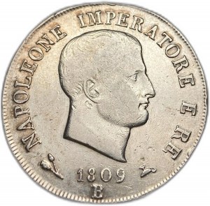 Italy Napoleon Kingdom, 5 Lire, 1809 B