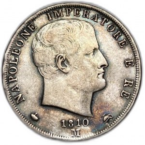 Italia Regno di Napoleone, 2 Lire, 1810 M,Sovradatato