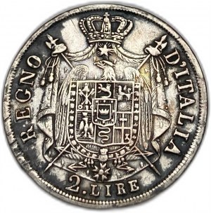 Italie Royaume Napoléon, 2 Lire, 1810 M,Surdate