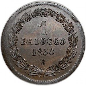 Italie États pontificaux, 1 Baiocco, 1850 R