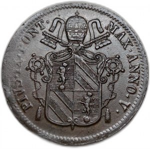 Italia Stato Pontificio, 1 Baiocco, 1850 R