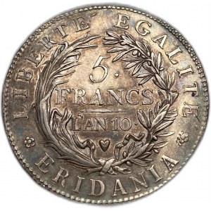 Italy Piedmont Republic, 5 Francs, 1802
