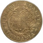 Włochy, Republika Piemontu, 5 franków, 1802 r.