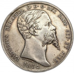 Taliansko Sardínia, 5 lír, 1852 P