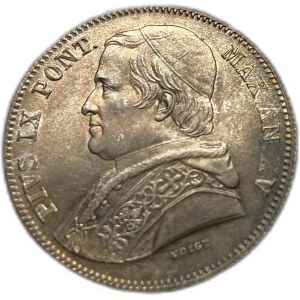 Itálie Vatikán, 20 Baiocchi, 1860/50