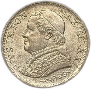 Włochy, Watykan, 1 lira, 1866 r.