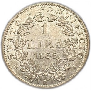 Włochy, Watykan, 1 lira, 1866 r.