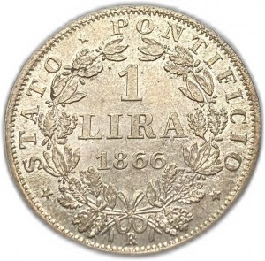 Włochy, Watykan, 1 lira, 1866 r.