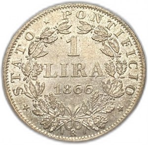 Itálie Vatikán, 1 lira, 1866