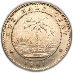 Libérie, 1/2 centu, 1941