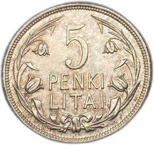 Lithuania, 5 Litai, 1925