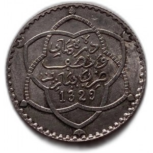 Morocco, 2 1/2 Dirhams, 1911 (1329)