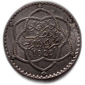 Maroko, 2 1/2 dirhamu, 1911 (1329)
