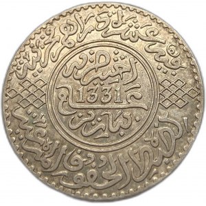 Maroko, 10 dirhamů (1 riál), 1913 (1331)