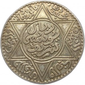 Maroko, 10 dirhamů (1 riál), 1913 (1331)